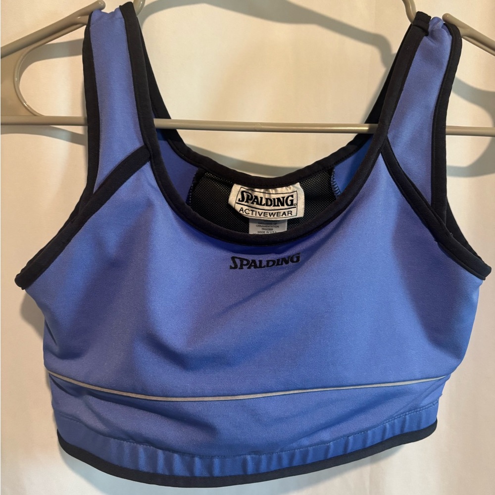 Vintage Spalding Blue and Black Sports Bra